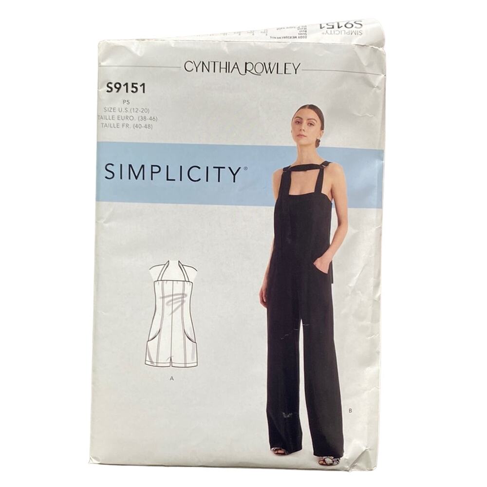 SIMPLICITY PATTERN S9151 Cynthia Rowley Jumpsuit  Size 12-20  NEW UNCUT